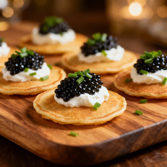 Elegant Caviar Blini Canapés