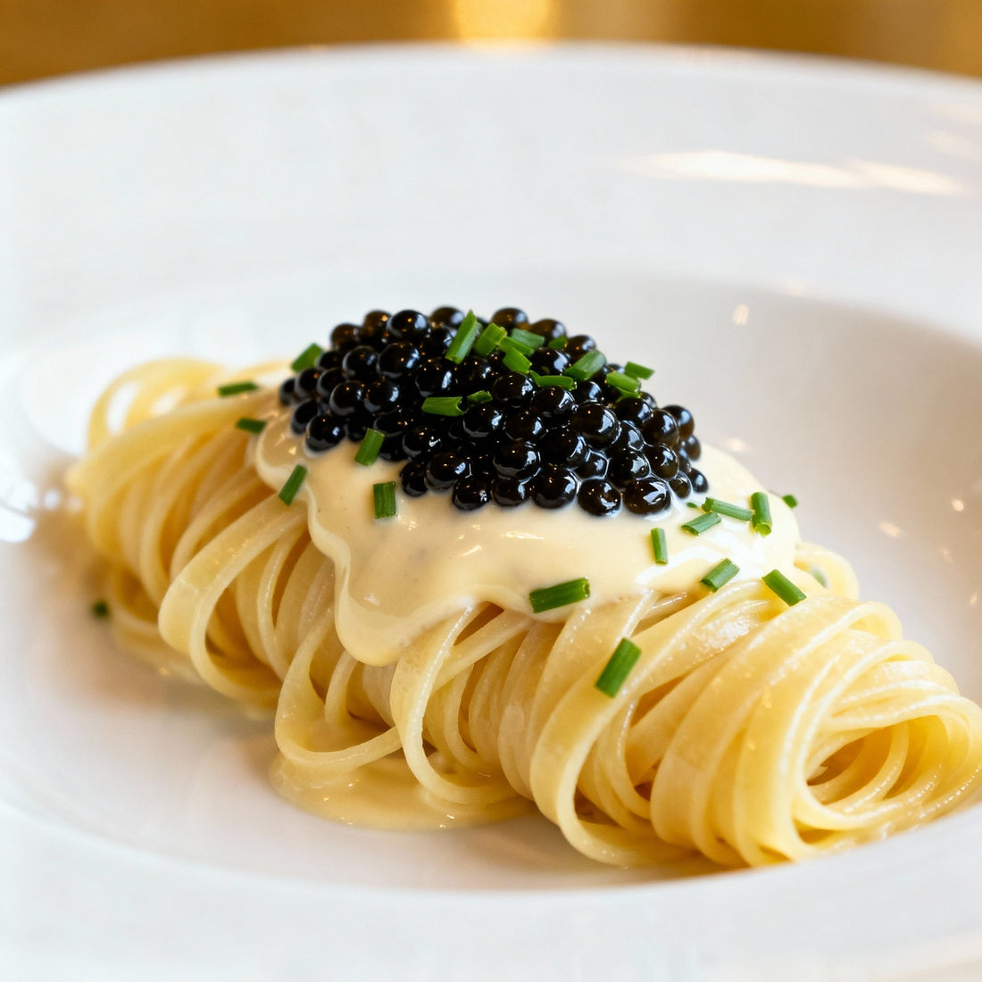 Lemon Angel Hair Pasta with Caviar