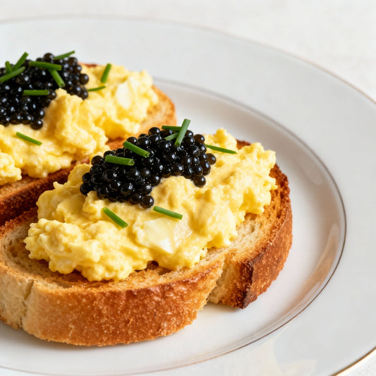 Luxurious Scrambled Eggs with Caviar
